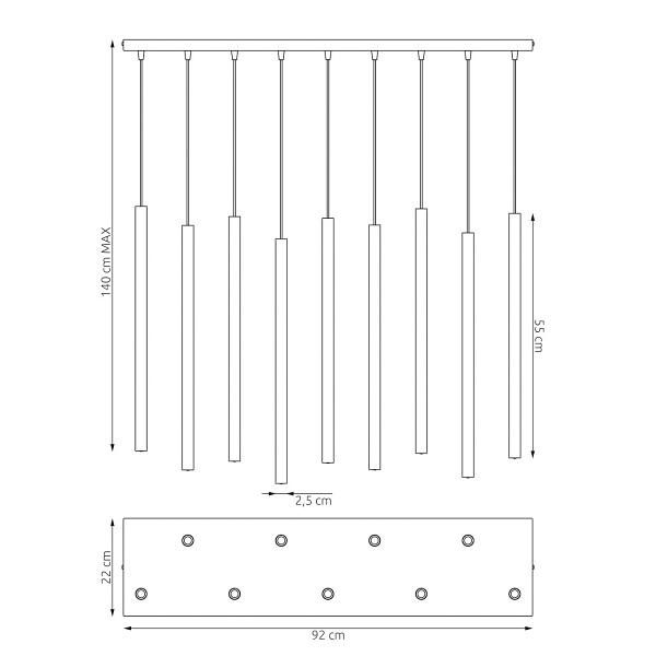 Lampa wisząca SELTER 9 MOKKA - Emibig