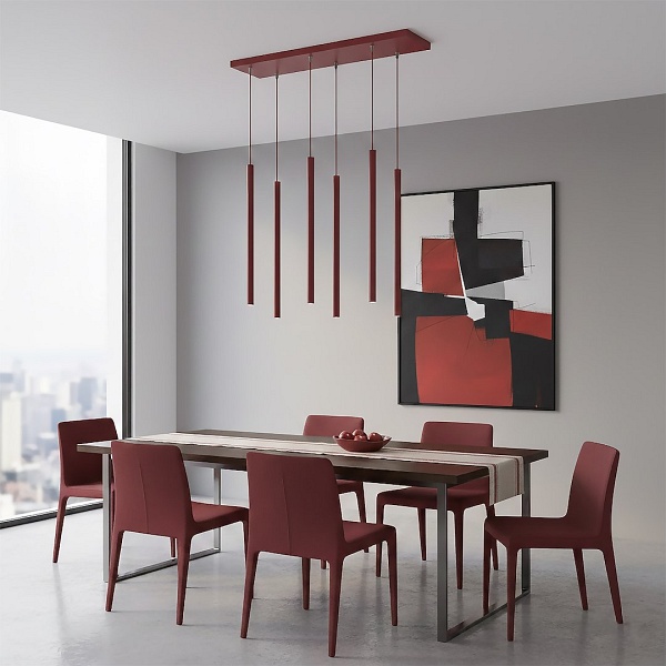 Lampa wisząca SELTER 6 BURGUNDY - Emibig