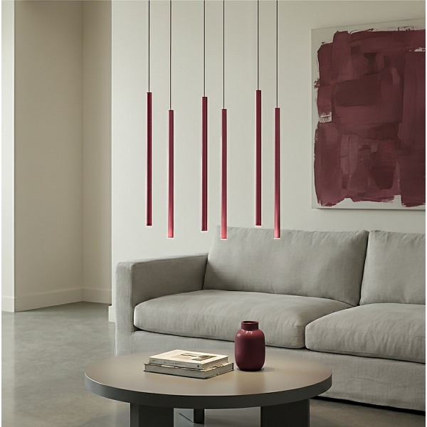 Lampa wisząca SELTER 6 BURGUNDY - Emibig