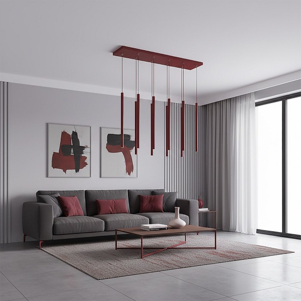 Lampa wisząca SELTER 9 BURGUNDY - Emibig