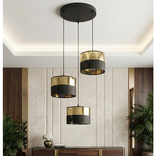 Lampa wisząca LUX 3 BL GOLD PREM - Emibig