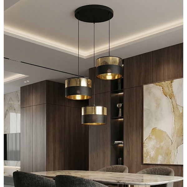 Lampa wisząca LUX 3 BL GOLD PREM - Emibig