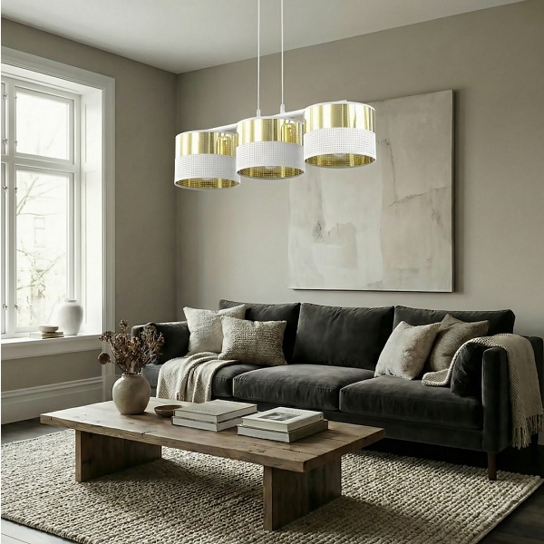 Lampa wisząca LUX 3 WH GOLD - Emibig
