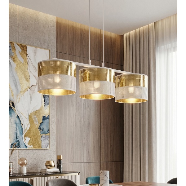 Lampa wisząca LUX 3 WH GOLD - Emibig