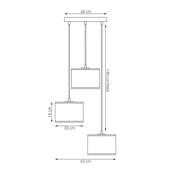 Lampa wisząca LUX 3 WH GOLD PREM - Emibig