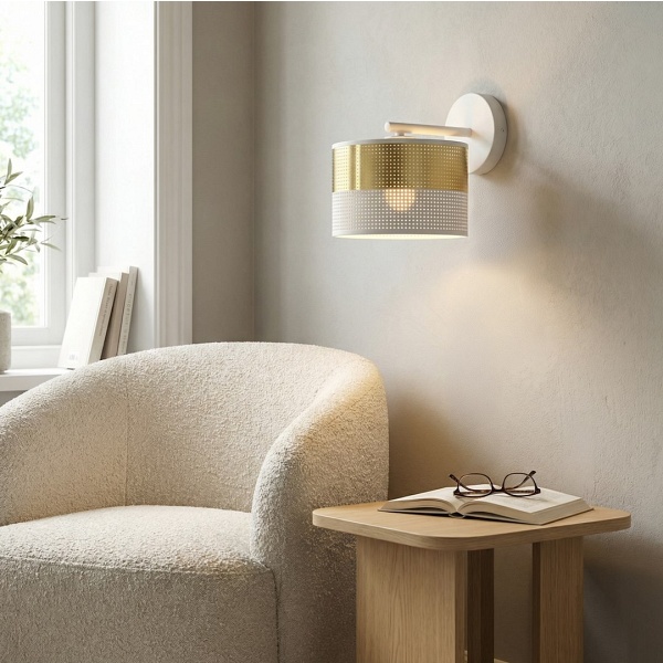 Kinkiet LUX K1 WH GOLD - Emibig