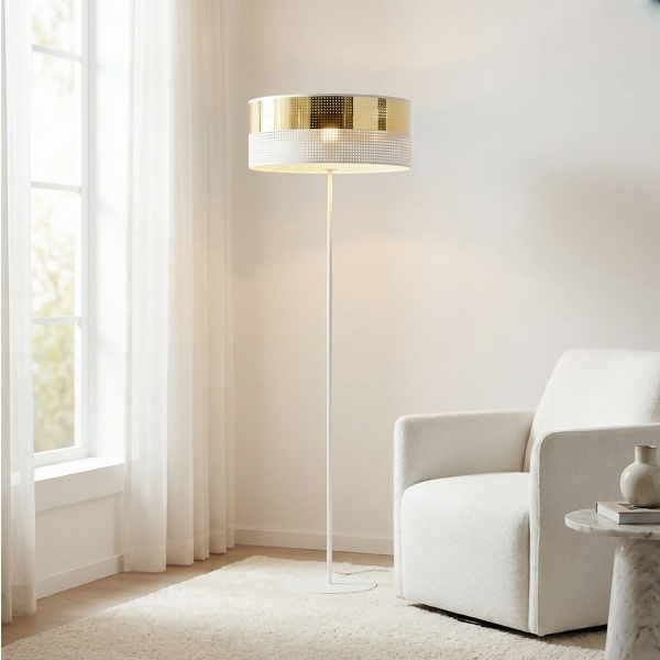 Lampa podłogowa LUX LP1 WH GOLD - Emibig