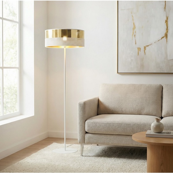 Lampa podłogowa LUX LP1 WH GOLD - Emibig