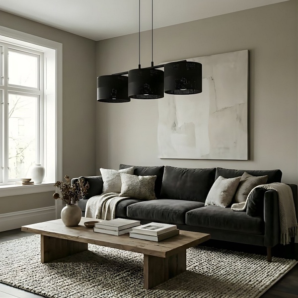 Lampa wisząca KARBON 3 BLACK - Emibig