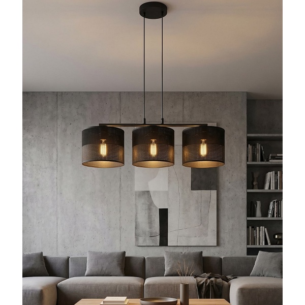 Lampa wisząca KARBON 3 BLACK - Emibig