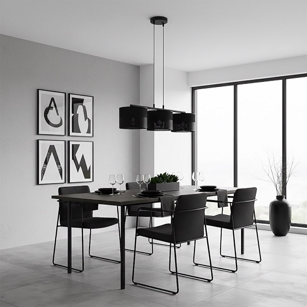 Lampa wisząca KARBON 3 BLACK - Emibig