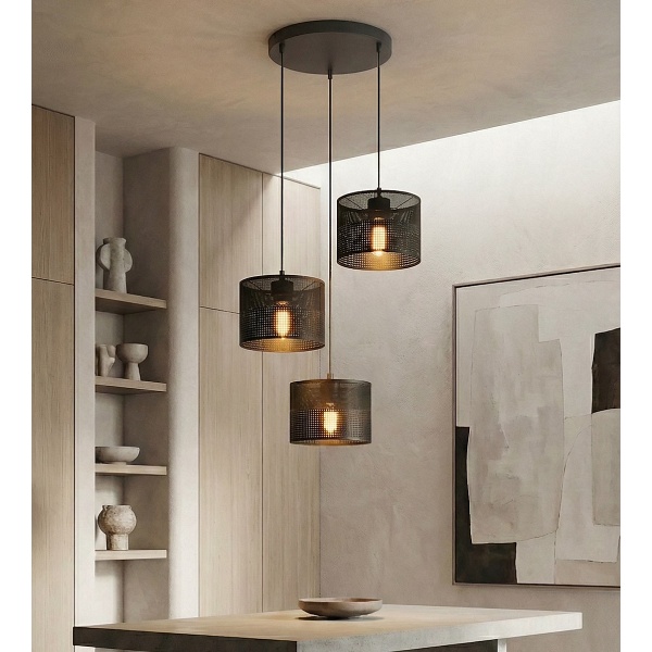 Lampa wisząca KARBON 3 BLACK PREM - Emibig
