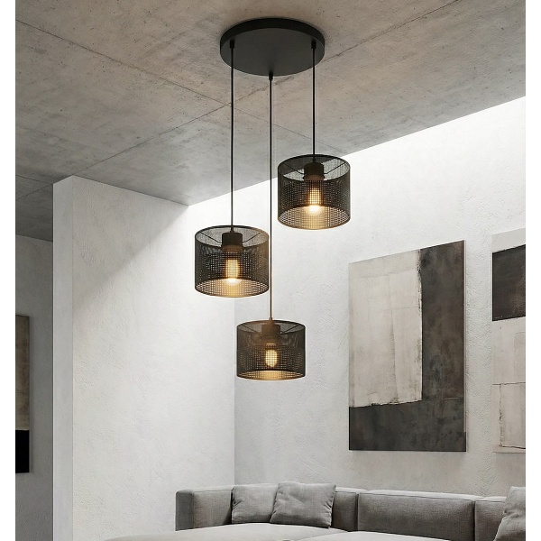Lampa wisząca KARBON 3 BLACK PREM - Emibig