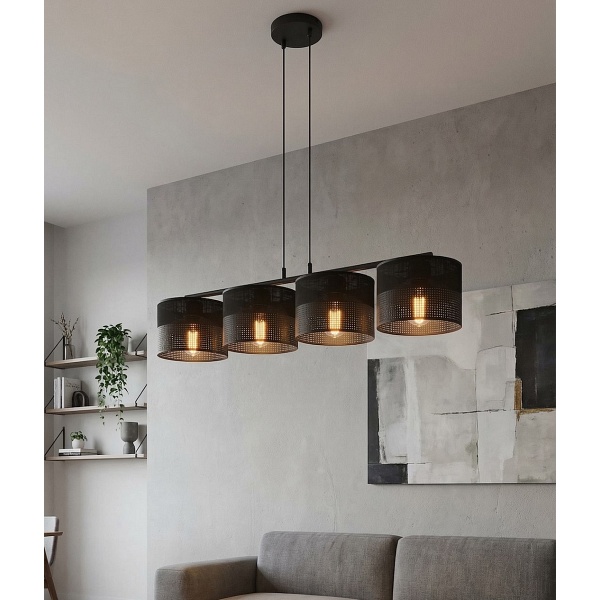 Lampa wisząca KARBON 4 BLACK - Emibig