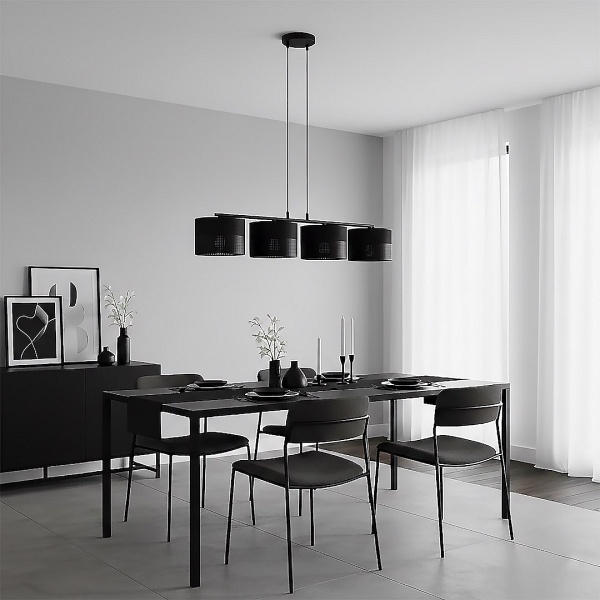 Lampa wisząca KARBON 4 BLACK - Emibig