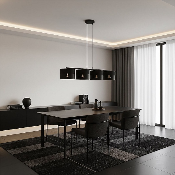 Lampa wisząca KARBON 4 BLACK - Emibig