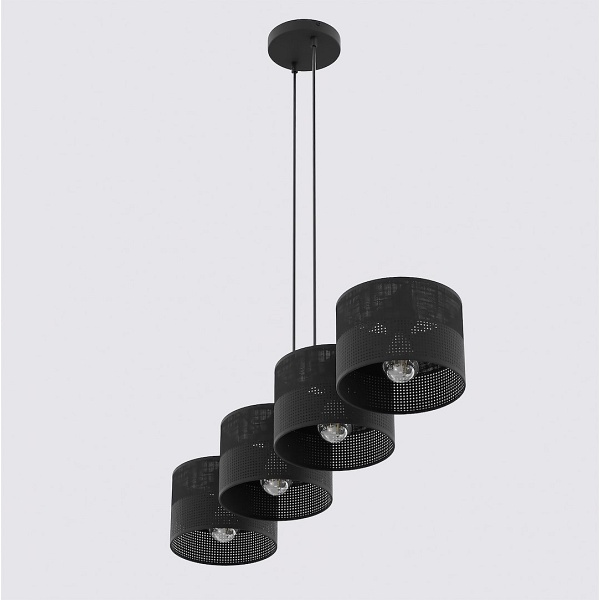 Lampa wisząca KARBON 4 BLACK - Emibig