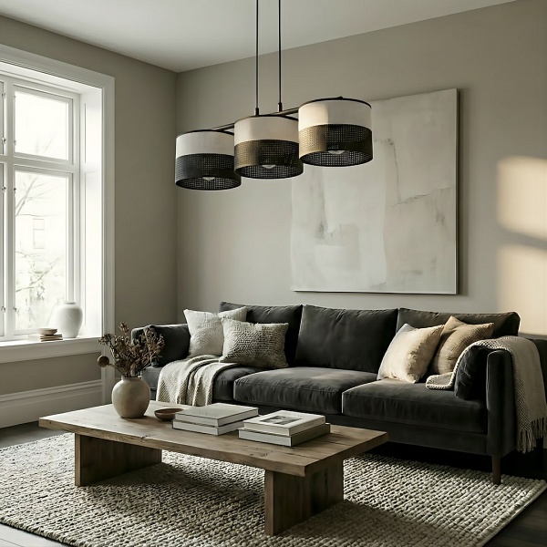 Lampa wisząca KARBON 3 BL GRAY - Emibig