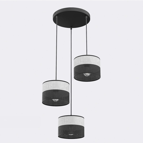 Lampa wisząca KARBON 3 BL GRAY PREM - Emibig