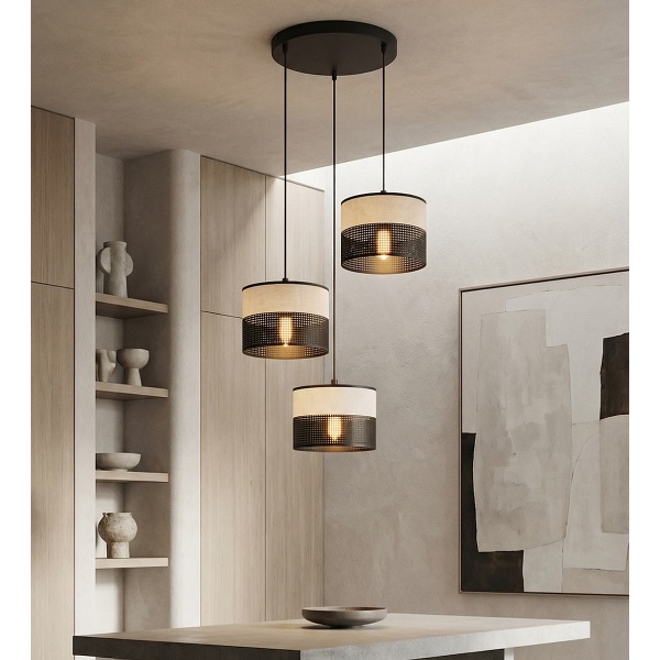 Lampa wisząca KARBON 3 BL GRAY PREM - Emibig