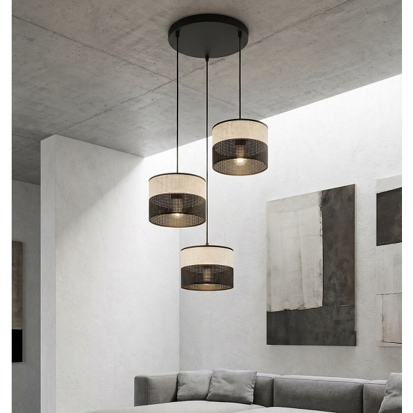 Lampa wisząca KARBON 3 BL GRAY PREM - Emibig
