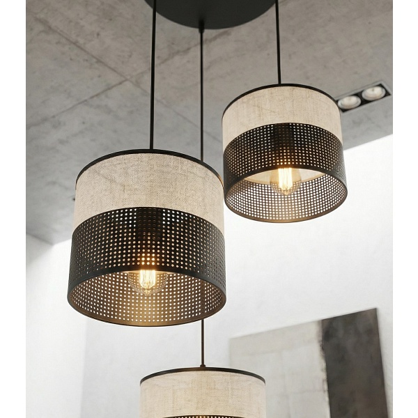 Lampa wisząca KARBON 3 BL GRAY PREM - Emibig