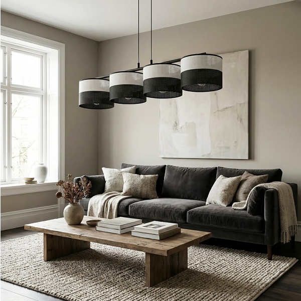 Lampa wisząca KARBON 4 BL GRAY - Emibig