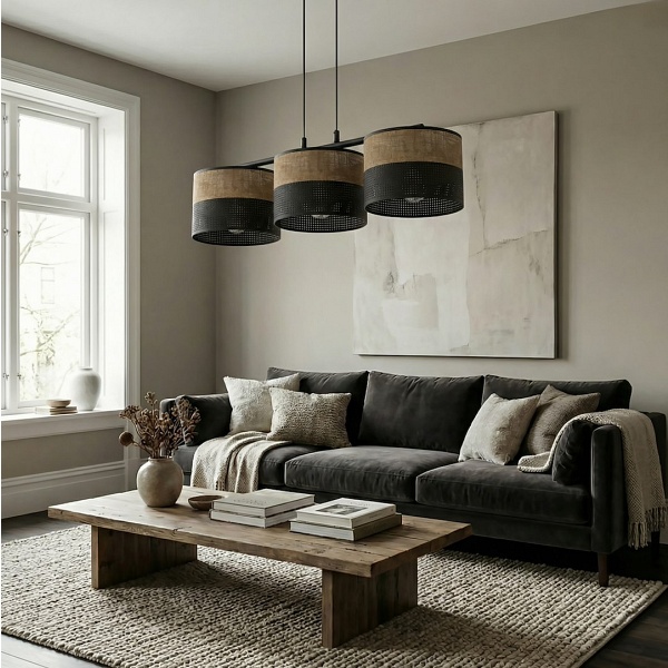 Lampa wisząca KARBON 3 BL BROWN - Emibig