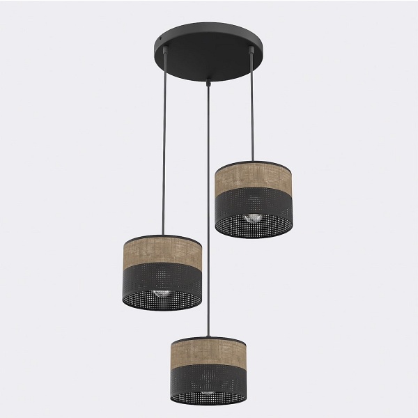 Lampa wisząca KARBON 3 BL BROWN PREM - Emibig