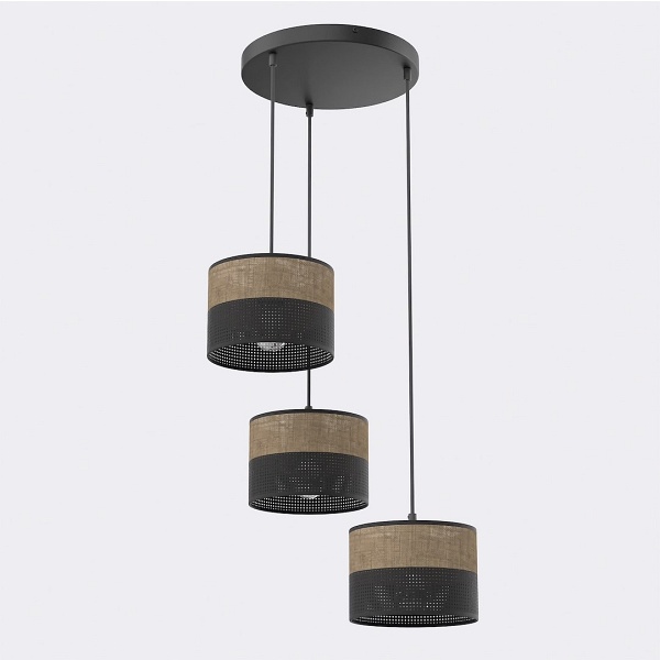 Lampa wisząca KARBON 3 BL BROWN PREM - Emibig