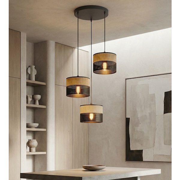 Lampa wisząca KARBON 3 BL BROWN PREM - Emibig