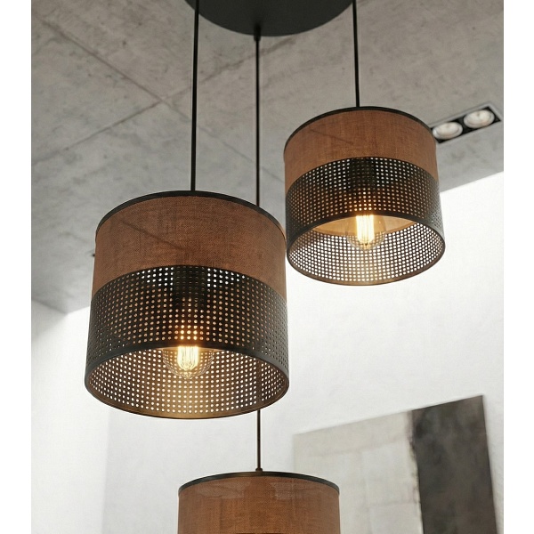 Lampa wisząca KARBON 3 BL BROWN PREM - Emibig