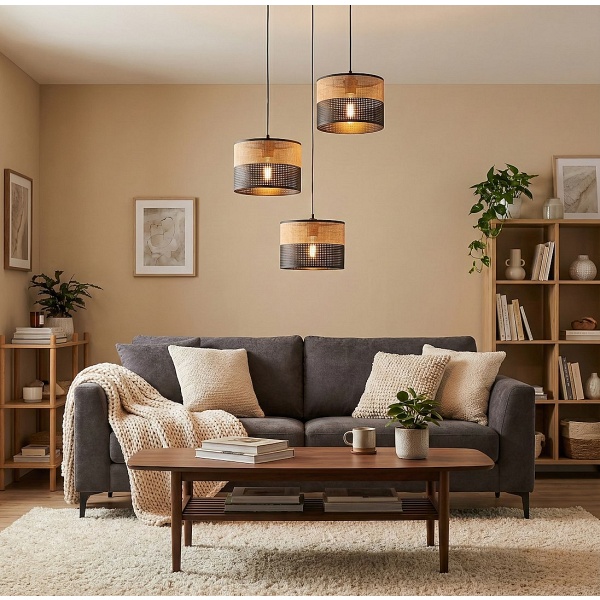 Lampa wisząca KARBON 3 BL BROWN PREM - Emibig