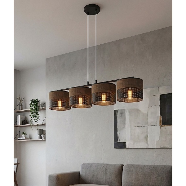 Lampa wisząca KARBON 4 BL BROWN - Emibig