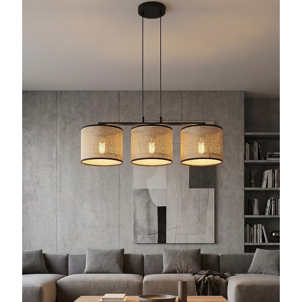 Lampa wisząca ECO 3 BL RATTAN - Emibig