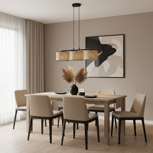 Lampa wisząca ECO 3 BL RATTAN - Emibig