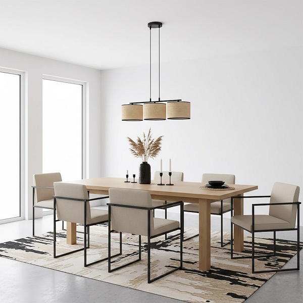 Lampa wisząca ECO 3 BL RATTAN - Emibig