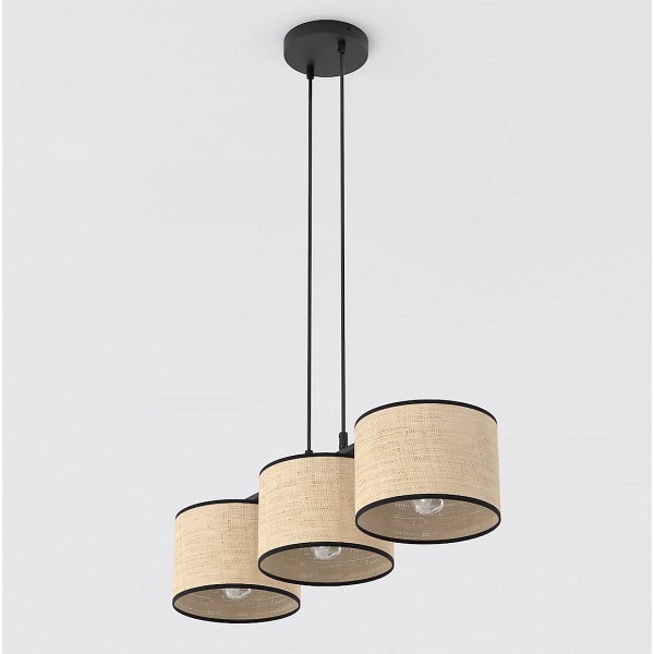 Lampa wisząca ECO 3 BL RATTAN - Emibig