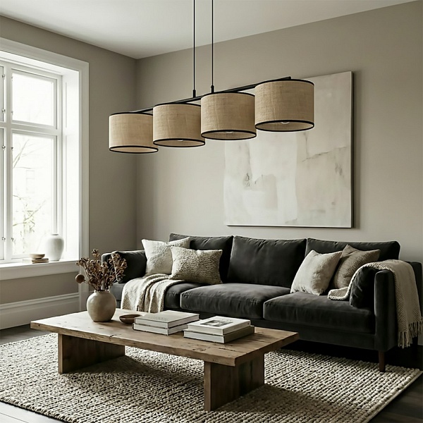 Lampa wisząca ECO 4 BL RATTAN - Emibig