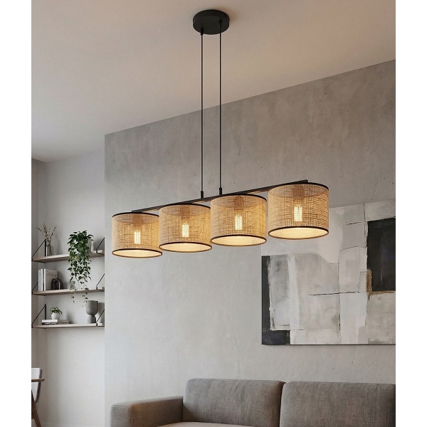 Lampa wisząca ECO 4 BL RATTAN - Emibig