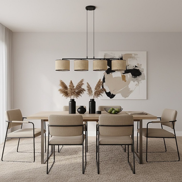Lampa wisząca ECO 4 BL RATTAN - Emibig