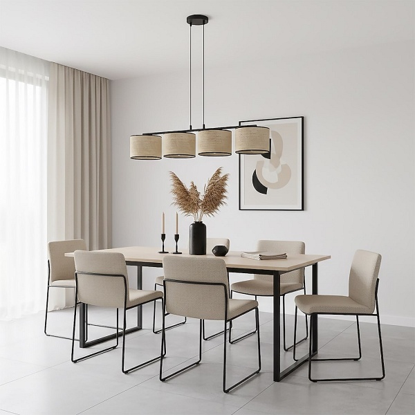 Lampa wisząca ECO 4 BL RATTAN - Emibig