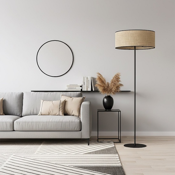 Lampa podłogowa ECO LP1 BL RATTAN - Emibig