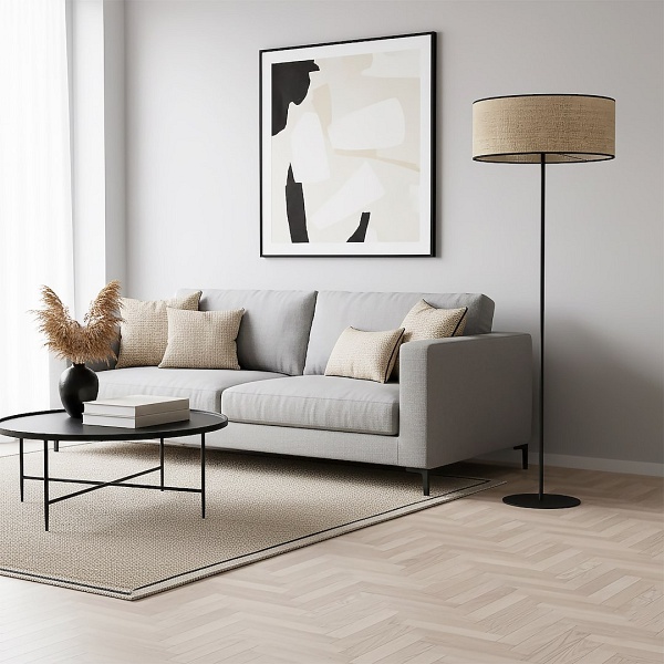 Lampa podłogowa ECO LP1 BL RATTAN - Emibig