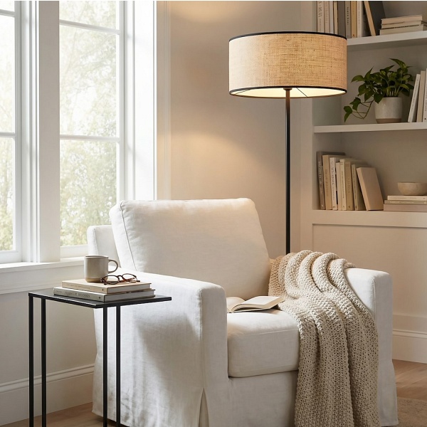 Lampa podłogowa ECO LP1 BL RATTAN - Emibig