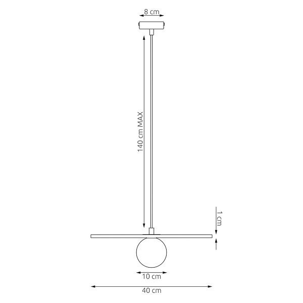 Lampa wisząca CALMA 1 BLACK - Emibig