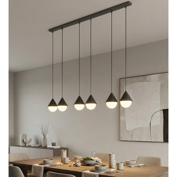 Lampa wisząca GIRO 6 PREM BLACK - Emibig