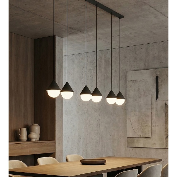 Lampa wisząca GIRO 6 PREM BLACK - Emibig