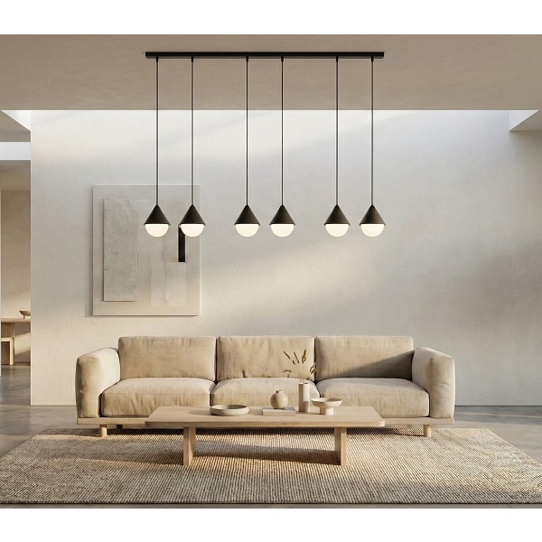 Lampa wisząca GIRO 6 PREM BLACK - Emibig