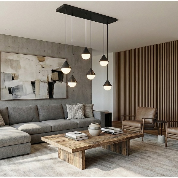 Lampa wisząca GIRO 6 BLACK - Emibig
